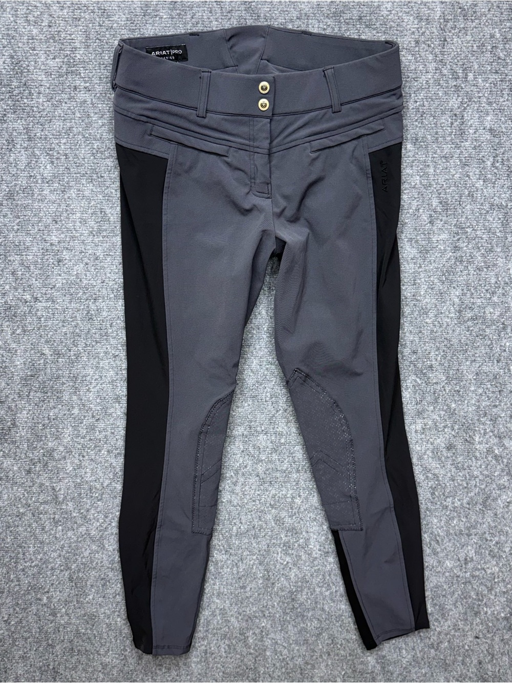 Ariat Pro Series Riding Pants Womens Triumph 26L Gray Stretch Grip Leggings